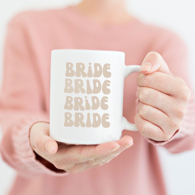 Caneca De Café Noiva Retro Moderna Festa de Despedida de Solteira (Modern Retro Bride Bachelorette Party Vintage Mug for the bride on her bridal shower)