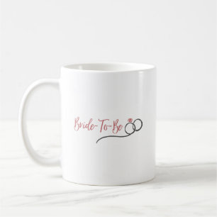 Caneca De Café Noiva Simples Moderna Rosa Para Ser Damas de Hon