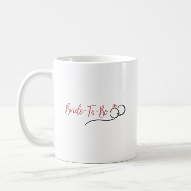 Caneca De Café Noiva Simples Moderna Rosa Para Ser | Damas de Hon (Esquerda)