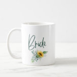 Caneca De Café Noiva Sunflower Eucalyptus Wedding<br><div class="desc">Toda festa noiva precisa de café! Trate sua tribo para esta caneca girassol e faça com que ela se sinta especial. trabalho de arte/gráficos,  por ReachDreams.etsy.com</div>