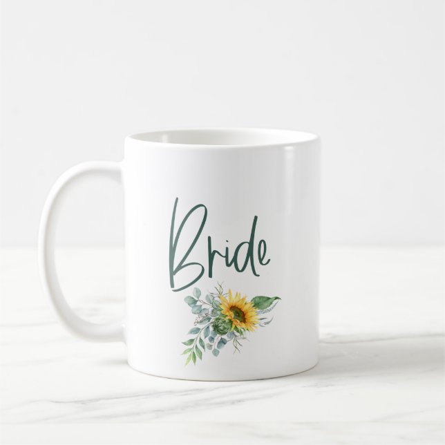 Caneca De Café Noiva Sunflower Eucalyptus Wedding (Esquerda)