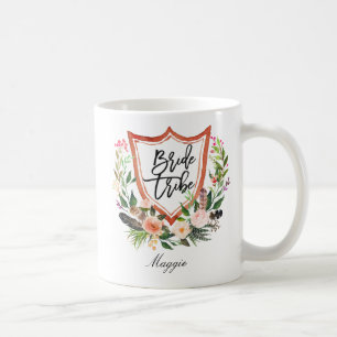Caneca De Café Noiva Tribo Personalizada Casamento Floral