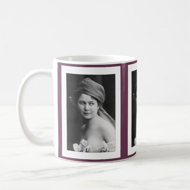 Caneca De Café Noiva Vitoriana em preto e branco (Esquerda)