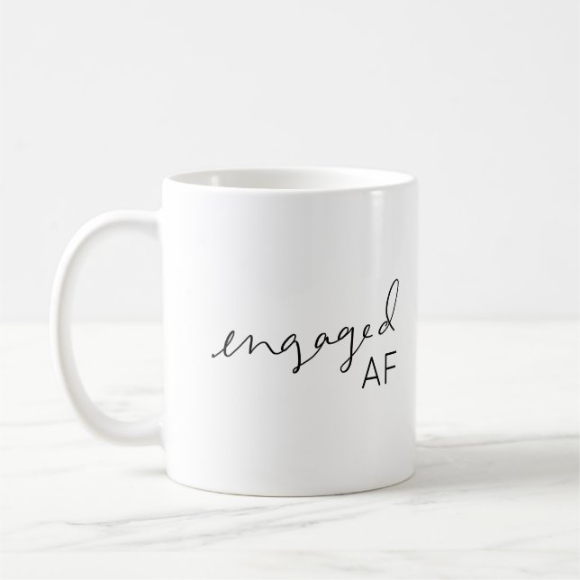 Caneca De Café Noivado de script AF ativado (Esquerda)