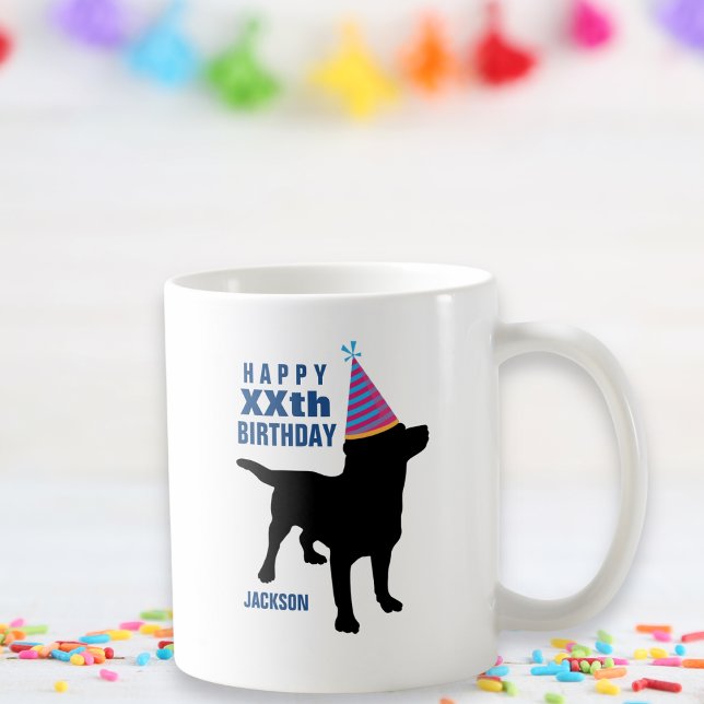 Caneca De Café Noivado Personalizado do Cachorro Negro Engraçado (Criador carregado)
