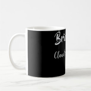 Caneca De Café Noivas da noiva nome da dama de honra prata preto