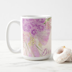 Caneca De Café Noivas de Orquídea Ombre Vintage e Buquê