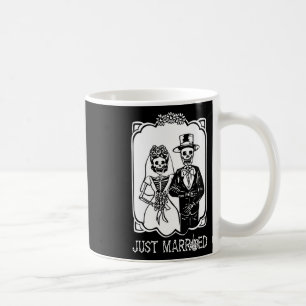 Caneca De Café Noivo Recém-Casado Esqueleto Dia das Bruxas Casal