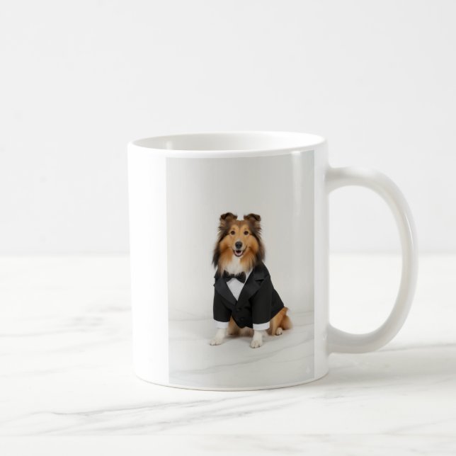 Caneca De Café Noivo Sheltie (Direita)