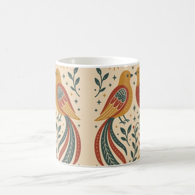 Caneca De Café Nokshi Katha : Pássaro (Pakhi) (Centro)
