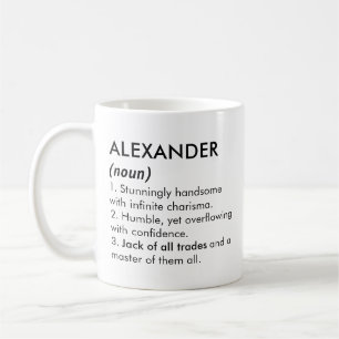 Caneca De Café nome Alexander, nome editável, nome personalizado