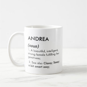 Caneca De Café Nome Andrea, Nome editável, Nome personalizado
