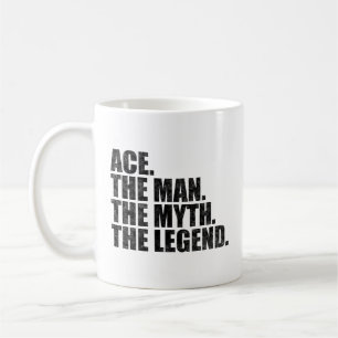 Caneca De Café Nome Ás, Ás O Homem O Mito A Lenda