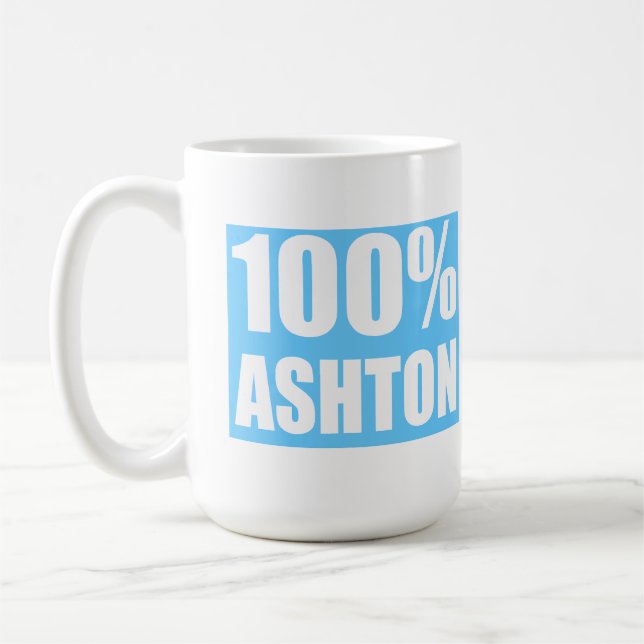 Caneca De Café Nome Ashton 100 por cento (Esquerda)
