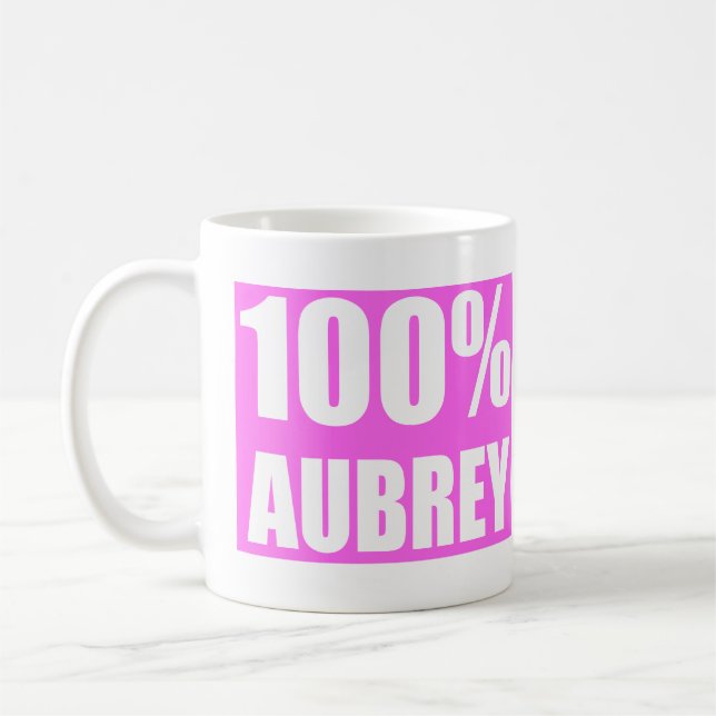 Caneca De Café Nome Aubrey 100% (Esquerda)