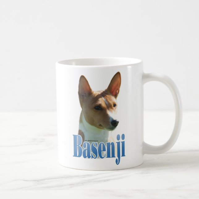 Caneca De Café Nome Basenji (Direita)