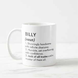 Caneca De Café Nome Billy, Nome editável, Nome personalizado