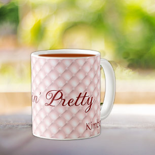 Caneca De Café Nome, Bonito Tinta Rosa Tinado 11oz Coffee Mug