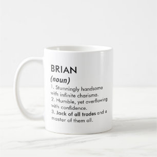 Caneca De Café Nome Brian, Nome editável, Nome personalizado