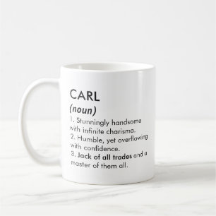 Caneca De Café Nome Carl, Nome editável, Nome personalizado