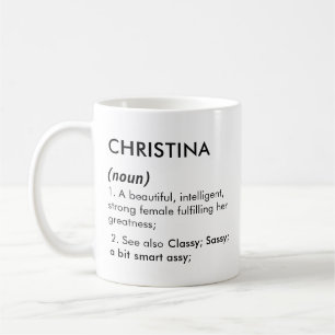 Caneca De Café Nome Christina, Nome editável, Nome personalizado