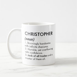 Caneca De Café Nome Christopher, Nome editável, Nome personalizad