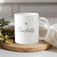 Nome com Caligrafia Moderna e Coração Dourado