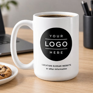 Caneca De Café Nome Comercial Personalizado Grande e Logotipo 15