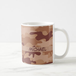 Caneca De Café Nome da camuflagem de Brown Tan Camo personalizado