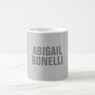 Caneca De Café Nome da cinza moderna minimalista e ousada profiss