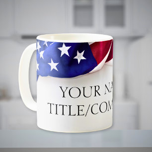 Caneca De Café Nome da empresa da bandeira americana 