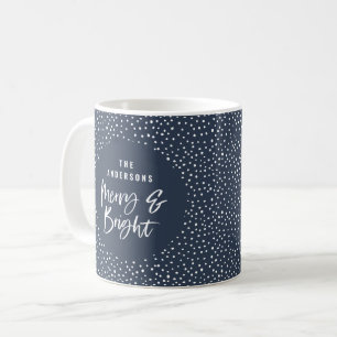 Caneca De Café Nome da Família Alegre e Brilhante Personalizado