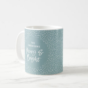 Caneca De Café Nome da Família Alegre e Brilhante Personalizado