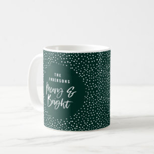 Caneca De Café Nome da Família Alegre e Brilhante Personalizado