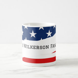 Caneca De Café Nome da Família da Bandeira Americana