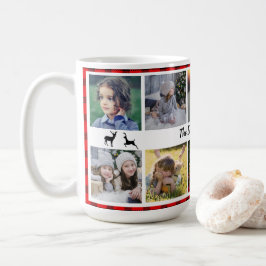 Caneca De Café Nome da família de colagem de fotos da família na 