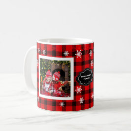 Caneca De Café Nome da família de colagem de fotos da família xad