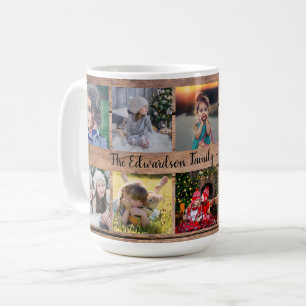 Caneca De Café Nome da família de fotografias de colagem de made