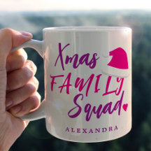 Nome da família de Natal rosa personalizada