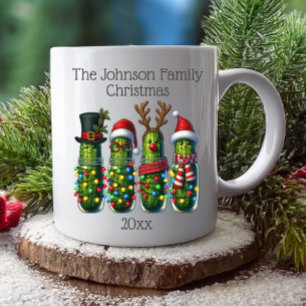 Caneca De Café Nome da Família de Picles de Natal Engraçado