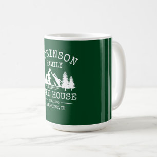Caneca De Café Nome da Família Lago Árvores Floresta Verde Gran