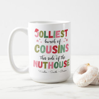Caneca De Café Nome da Família no Natal Prima Reunião Combinando
