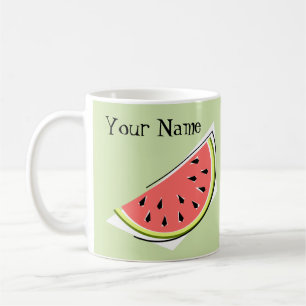 Caneca De Café Nome da Fatia Verde da Melancia