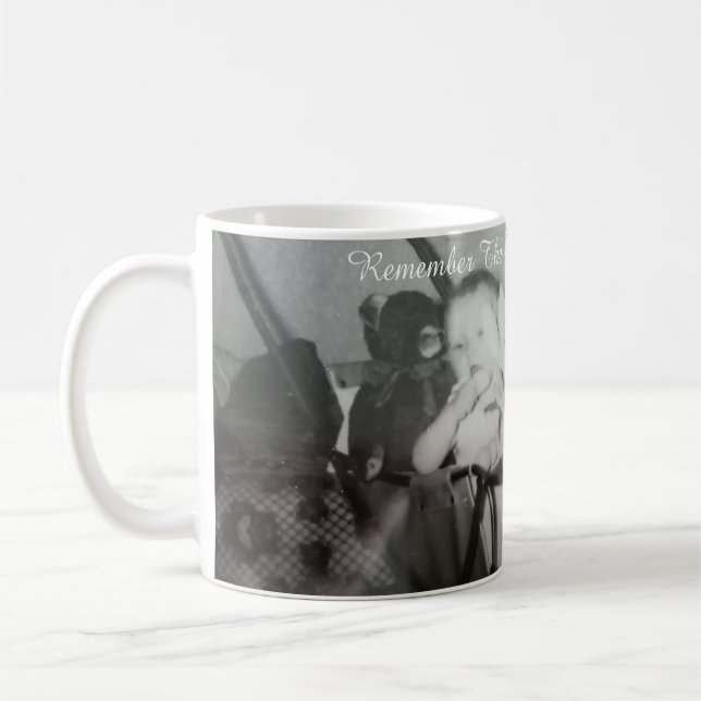 Caneca De Café Nome da Foto Ano , Personalizar,  (Esquerda)