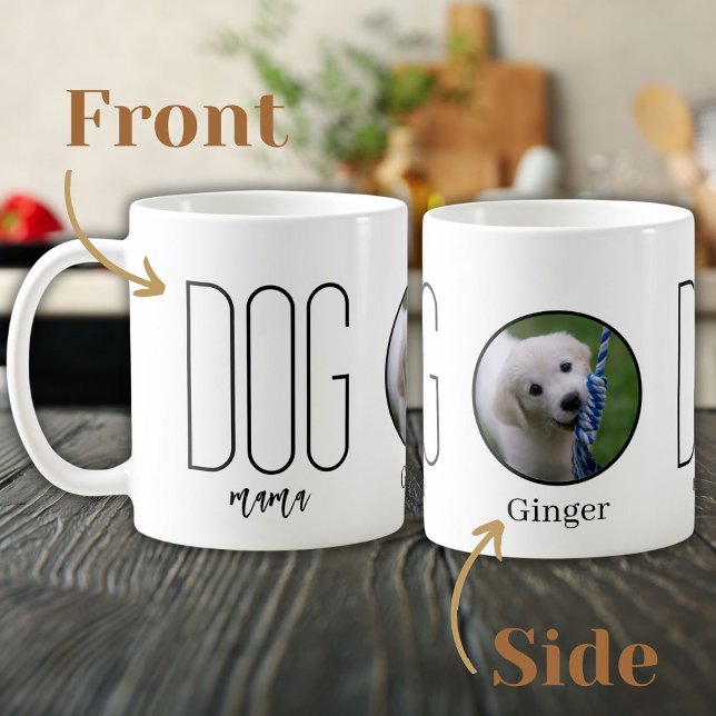 Caneca De Café Nome da Foto do Cachorro Mãe Café (Criador carregado)
