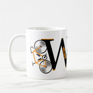 Caneca De Café Nome da letra de ciclismo de estrada