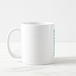 Caneca De Café Nome de adição de branco azul moderno minimalista