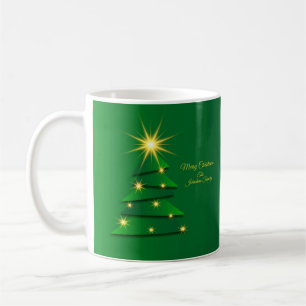 Caneca De Café Nome de Alteração de Árvore Verde de Conjunto Corr