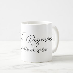 Caneca De Café Nome de assinatura simples branco