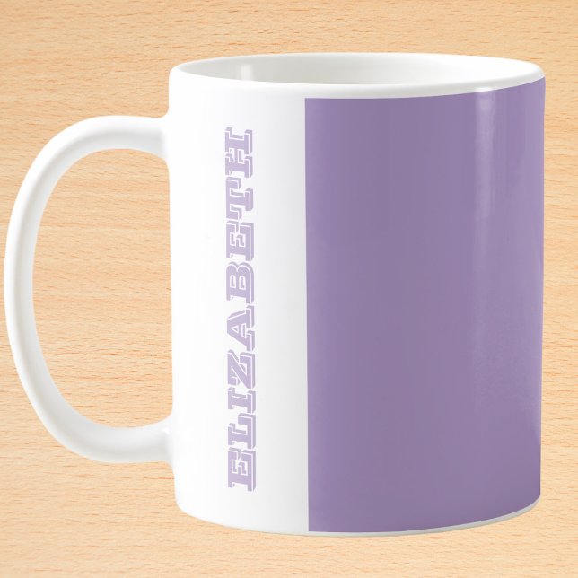 Caneca De Café Nome de Bloco Roxo Moderno Personalizado (Criador carregado)